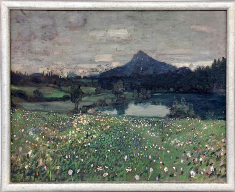 LANDSCHAFTSMALERSüddeutsch, 20.Jh. Blick über die Ammer zur Wurmlinger Kapelle. Öl/Lwd., 40,5x50,5cm, Ra.   PORTRAIT PAINTER 