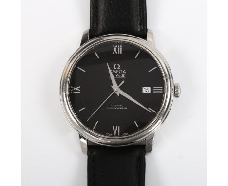 OMEGA - a stainless steel De Ville Co-Axial chronometer automatic wristwatch, ref. 168.2082, circa 2008, black dial with stee