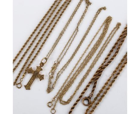 4 x 9ct gold chain necklaces, 17.3g total (4)Lot sold as seen unless specific item(s) requested 