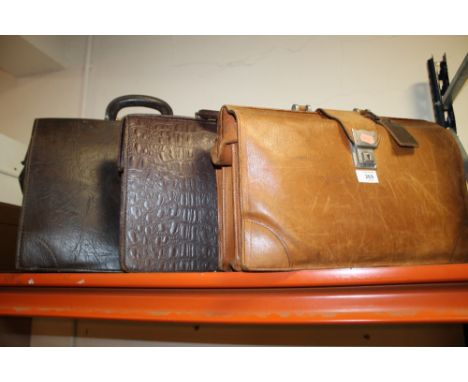 THREE VINTAGE BRIEFCASES TO INC A LEATHER EXAMPLE