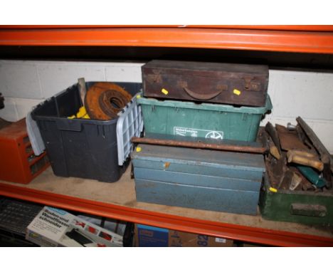 A QUANTITY OF MIXED HAND TOOLS AND PARTS ETC