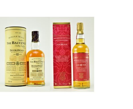 Two bottles of two scotch whisky comprising a bottle of Balvenie 12 year old doublewood whisky 20cl, 43% and a&nbsp;bottle of