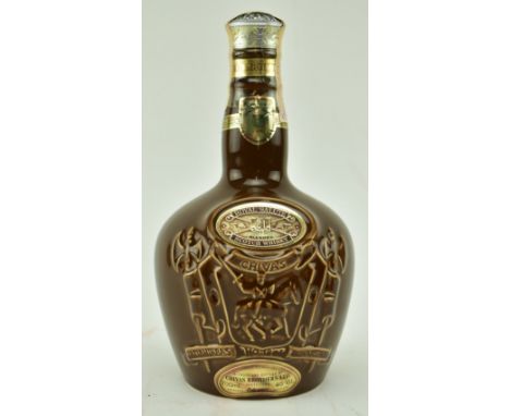 A&nbsp; bottle of Chivas Royal Salute 21 year old blended whisky, presented in classic wade ceramic brown flagon complete wit
