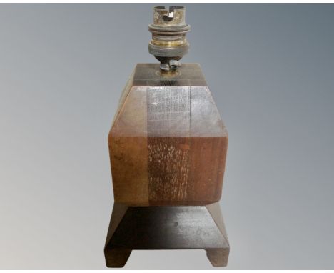 Two Art Deco wooden lamp bases.