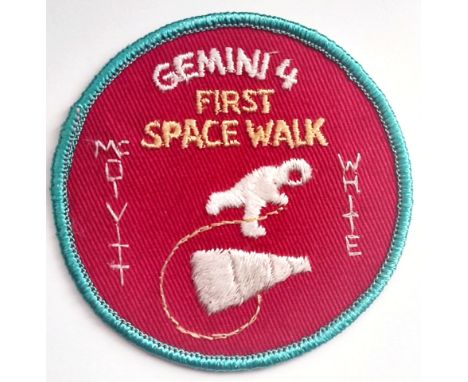 A Gemini 4 mission patch, NASA started allowing astronauts to create patch designs to illustrate human spaceflight missions, 