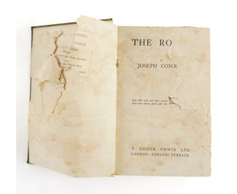 CONRAD, Joseph (1857-1924). The Rover, London, 1927, 8vo, (the half title and title torn with severe loss), original cloth. F