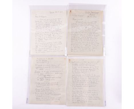 BLOCH, Ernest (1880-1959). An important correspondence comprising c.120 autograph and typed letters, signed ("Ernest Bloch"),