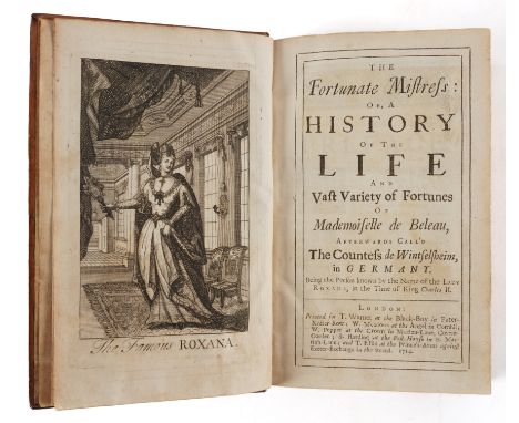 [DEFOE, Daniel ([?]1661-1731)]. The Fortunate Mistress, London, 1724, 8vo, fine engraved frontispiece captioned "The Famous R