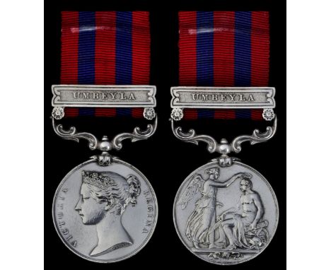 India General Service 1854-95, 1 clasp, Umbeyla (992. W. Mc.Donald. H.Ms. 71st. Regt.), light contact marks and polishing, ne