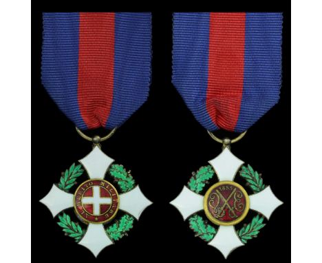 (x) Italy, Savoy, Military Order, breast Badge, 36mm, silver-gilt and enamel, centres a little loose, hairline crack to white