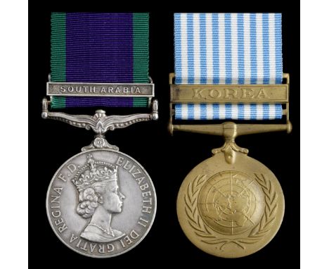 Pair: Corporal B. G. Francis, Royal Army Ordnance CorpsGeneral Service 1962-2007, 1 clasp, South Arabia (22576898 Cpl. B. G. 