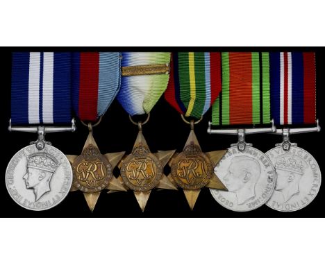 A fine Second World War submariner's D.S.M. group of six awarded to Able Seaman R. Hill, Royal Navy, who lent valuable servic