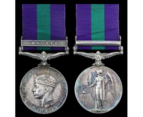 General Service 1918-62, 1 clasp, Malaya (5891217 Sgt. L. Hawes. R. Sigs), very fine. Subject to 20% VAT on Buyer’s Premium. 