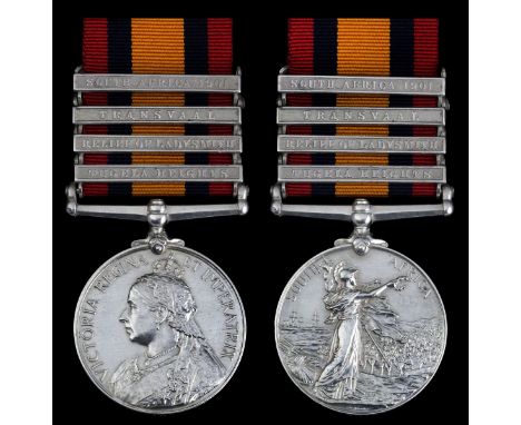 Queen's South Africa 1899-1902, 4 clasps, Tugela Heights, Relief of Ladysmith, Transvaal, South Africa 1901 (5249 Corl. C. To