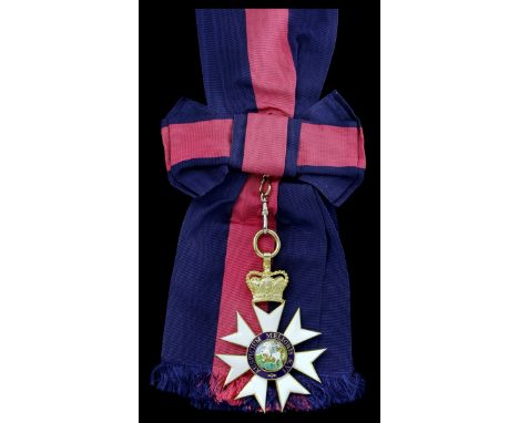 The Most Distinguished Order of St. Michael and St. George, G.C.M.G., Knight Grand Cross sash Badge, silver-gilt, gold and en