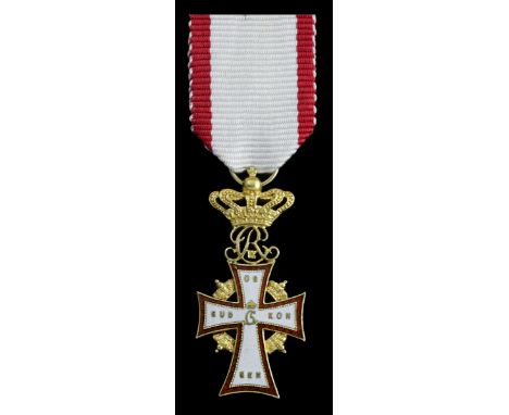 Denmark, Kingdom, Order of the Dannebrog, C.IX.R. (1863-1906), 32mm including crown suspension x 15mm, gold and enamel, good 