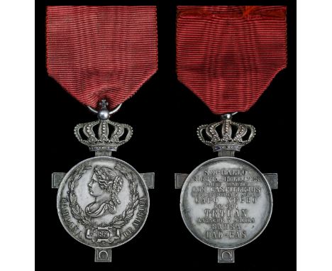 Spain, Kingdom, Africa Campaign Medal 1860, silver and enamel 'jewels' to crown, good very fine. Subject to 20% VAT on Buyer’