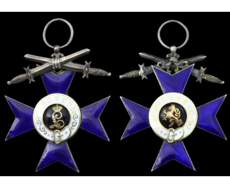 (x) Germany, Bavaria, Order of Military Merit, 4th Class breast Badge, 'Merit Cross' type, with Swords, 45mm x 40mm, silver, 