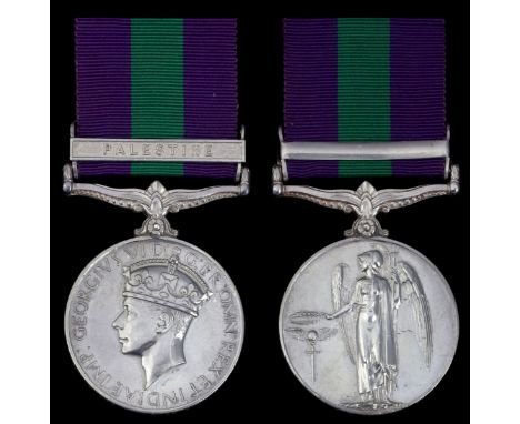 General Service 1918-62, 1 clasp, Palestine (3854452 Pte. J. W. Anderson. Manch. R.), very fine. Subject to 20% VAT on Buyer’