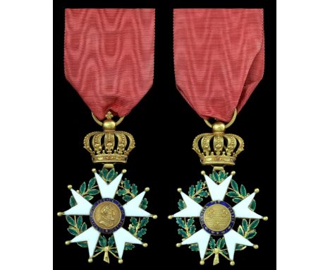 (x) France, Second Restoration, Legion of Honour, breast Badge, gold and enamel, hallmark on obverse tassle, good very fine. 