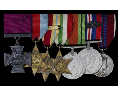 The important archive and replica V.C. group of seven worn by Major R. Wakeford, The Hampshire Regiment, who aged 22 and acco