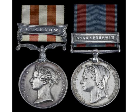 An outstanding Indian Mutiny and North-West Canada Campaign pair to Major-General T. B. 'Gunner Jingo' Strange, a most colour