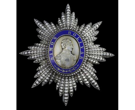 (x) Venezuela, Republic, Order of Simon Bolivar, Star, by Boulanger, Paris, silver-gilt, silver and enamel, maker's cartouche