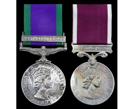 Pair: Warrant Officer Class II S. Adlington, Royal Logistics CorpsGeneral Service 1962-2007, 1 clasp, Northern Ireland (24527