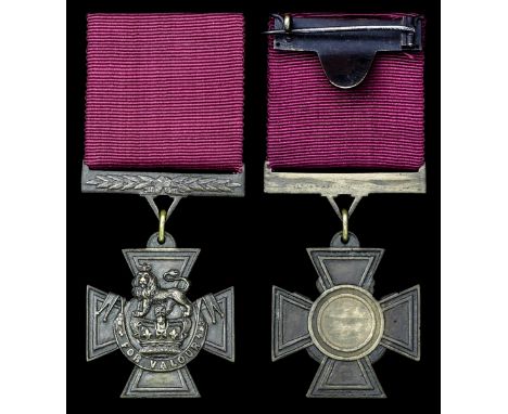 Victoria Cross, the reverse of the Cross and suspension bar erased, thin replacement suspension ring, otherwise very fine. Su