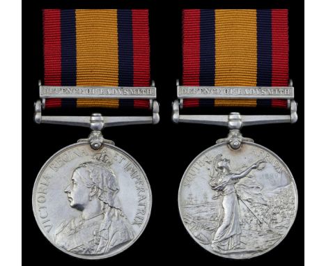 (x) Queen's South Africa 1899-1902, 1 clasp, Defence of Ladysmith (4093 Pte. D. Parker, Glouc: Regt.), light edge knocks, goo