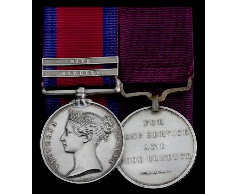 Pair: Quartermaster Sergeant Henry Brown, 84th FootMilitary General Service 1793-1814, 2 clasps, Nivelle, Nive (H. Brown, 84t