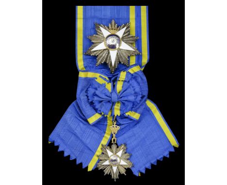 (x) Egypt, Kingdom, Order of the Nile, Knight Grand Cross set of Insignia, by Lattes, Cairo, sash Badge, 91mm including crown