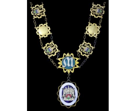 A Rhodesian Chief's Collar ChainRhodesia, Collar Chain of a Native Chief, comprising 23 alternating medallions of a coat of a