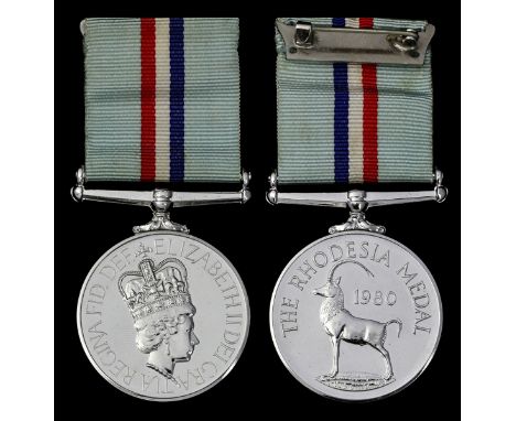 (x) Rhodesia 1980 (24338247 Cpl P F Peakall R Signals), usual rhodium plate finish, nearly extremely fine, mounted upon pin a