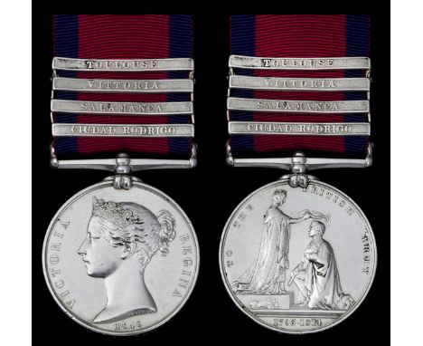 The Military General Service Medal awarded to Sergeant W. Kenny, 43rd Foot, wounded in the breach at Badajoz on 6 April 1812M