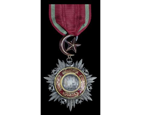 Turkey, Ottoman Empire, Order of the Medjidie, Fifth Class breast Badge, silver, gold and enamel, good very fine. Subject to 