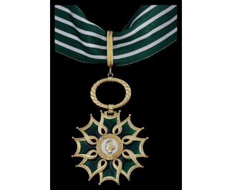 (x) France, Republic, Order of Arts and Letters, Commander's neck Badge, 80mm including suspension x 55mm, silver-gilt, gilt 