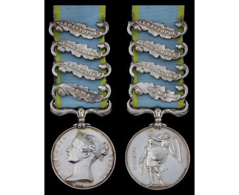 (x) Crimea 1854-56, 4 clasps, Alma, Balaklava, Inkermann, Sebastopol (No. 3365 Pt. W. Codrington. 20th Regt.), contemporarily
