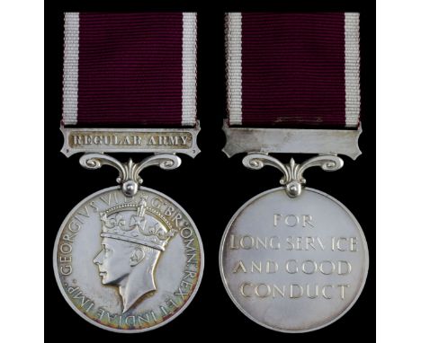 (x) Army L.S. &amp; G.C., G.VI.R., 1st issue, Regular Army (5767281. Pte. F. Leigh. R. Norf. R.), official correction to numb