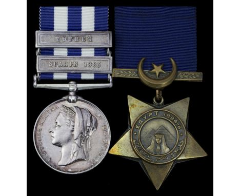 Pair: Private T. Green, Royal Berkshire RegimentEgypt and Sudan 1882-89, undated reverse, 2 clasps, Suakin 1885, Tofrek (109 