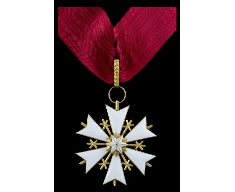 (x) Estonia, Republic, Order of the White Star, Knight Commander's set of Insignia, neck Badge, 65mm, silver-gilt, gilt and e