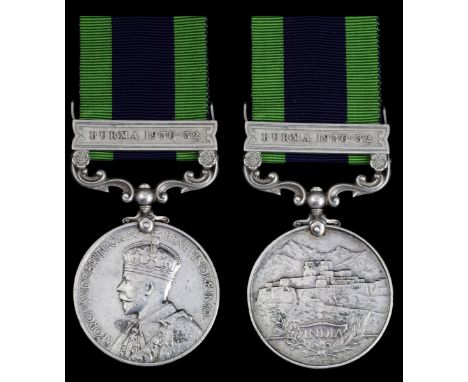 India General Service 1908-35, 1 clasp, Burma 1930-32 (3523327 Pte. J. Robinson. Manch. R.), nearly very fine. Subject to 20%
