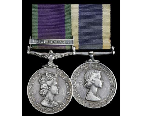 Pair: Leading Seaman W. G. Thomas, Royal NavyGeneral Service 1962-2007, 1 clasp, Malay Peninsula (M.968453 W. G. Thomas. Ldg.