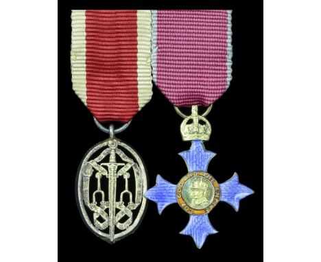 The mounted pair of miniature dress medals worn by Sir Nikolaus Pevsner, C.B.E.Knight Bachelor's Badge, silver-gilt; The Most