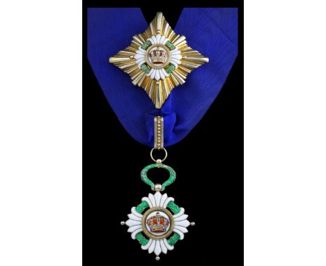 (x) Yugoslavia, Kingdom, Order of the Crown, Grand Commander's set of Insignia, neck Badge, 75mm including wreath suspension 