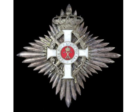 Greece, Kingdom, Royal Order of George I, Military Division, Grand Officer's Star, 75mm, gilt, silvered and enamel, '11' offi