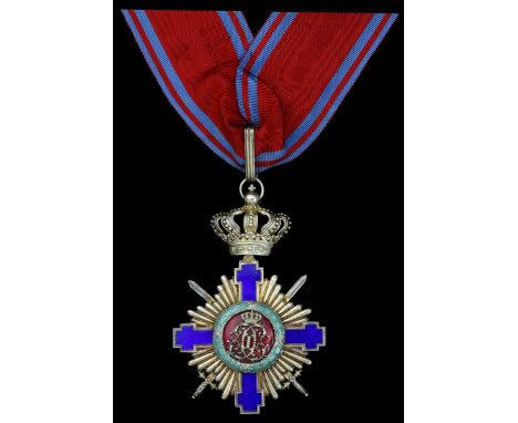 (x) Romania, Kingdom, Order of the Star, Military Division, Commander's neck Badge, 95mm including crown suspension x 65mm, s