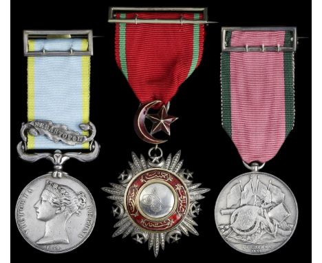 (x) An intriguing 'Capture of the Quarries' group of three to Lieutenant-General John Peel, late 34th Foot; severely wounded 