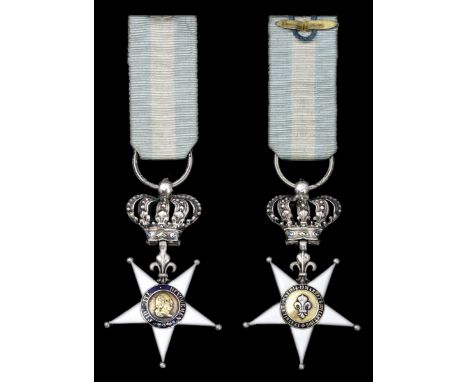 (x) An interesting French royalist award for the Bourbon Restoration of 1814A 5-pointed star surmounted by a fleur de lis, th