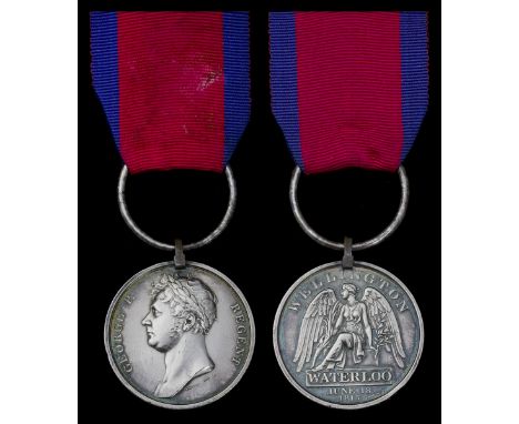 (x) Waterloo 1815 (Lieut. William Read [sic.], 3rd Batt. 14th Reg. Foot.), original steel clip and split-ring suspension, nea
